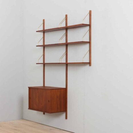 22389 Preben Sorensen 2 bay teak wall unit with cabinet-8 Preben Sorensen bay teak wall unit with cabinet