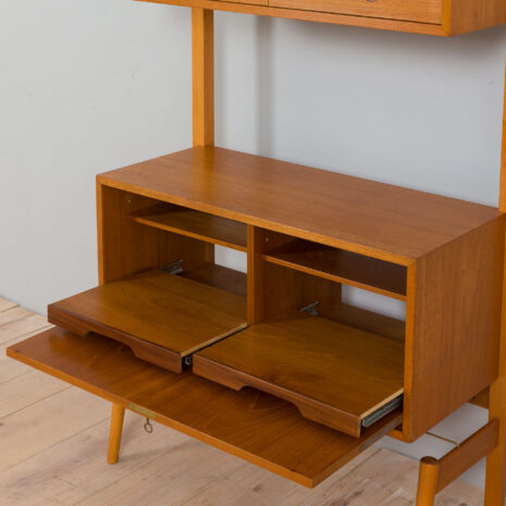 21431-Scandinavian-2-bay-free-standing-wall-unit-in-teak-with-3-cabinets-hidden-bar-cabinet-and-2-shelves-10 Scandinavian bay free standing wall unit in teak with cabinets hidden bar cabinet and shelves scaled