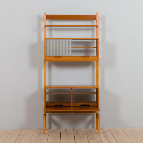 21431-Scandinavian-2-bay-free-standing-wall-unit-in-teak-with-3-cabinets-hidden-bar-cabinet-and-2-shelves-4 Scandinavian bay free standing wall unit in teak with cabinets hidden bar cabinet and shelves scaled