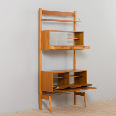 21431-Scandinavian-2-bay-free-standing-wall-unit-in-teak-with-3-cabinets-hidden-bar-cabinet-and-2-shelves-7 Scandinavian bay free standing wall unit in teak with cabinets hidden bar cabinet and shelves scaled