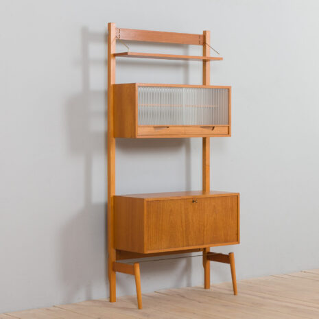 21431-Scandinavian-2-bay-free-standing-wall-unit-in-teak-with-3-cabinets-hidden-bar-cabinet-and-2-shelves-8 Scandinavian bay free standing wall unit in teak with cabinets hidden bar cabinet and shelves scaled