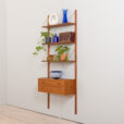 Danish mid century teak entry wall unit in the style of P