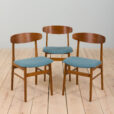 set of Danish vintage teak Farstrup chairs in new wool upholstery s scaled