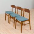 set of Danish vintage teak Farstrup chairs in new wool upholstery s scaled