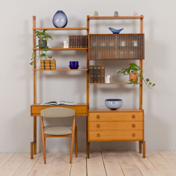 Scandinavian teak wall unit by Sven Andersen scaled