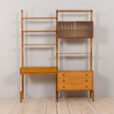 Scandinavian teak wall unit with a desk and chest of drawers by Sven Andersen scaled