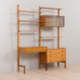 Scandinavian teak wall unit with a desk and chest of drawers by Sven Andersen scaled