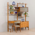 Scandinavian teak wall unit with a desk and chest of drawers by Sven Andersen scaled