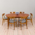 Set of mid century modern Farstrup chairs in gray wool and teak s scaled