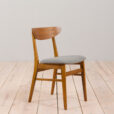 Set of mid century modern Farstrup chairs in gray wool and teak s scaled