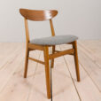 Set of mid century modern Farstrup chairs in gray wool and teak s scaled