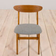Set of mid century modern Farstrup chairs in gray wool and teak s scaled