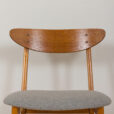 Set of mid century modern Farstrup chairs in gray wool and teak s scaled