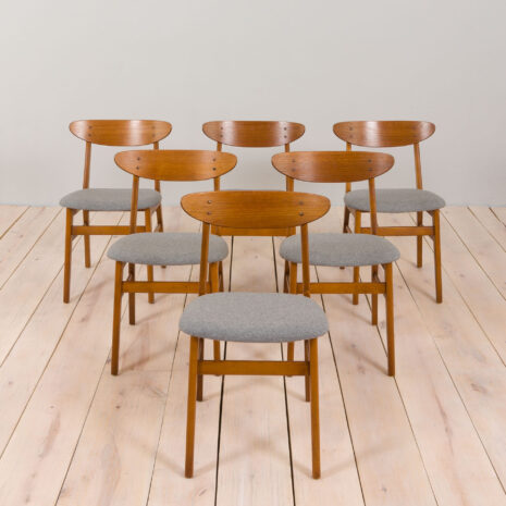 22374-Set-of-6-mid-century-modern-Farstrup-chairs-in-gray-wool-and-teak-1960s-2 Set of mid century modern Farstrup chairs in gray wool and teak s scaled