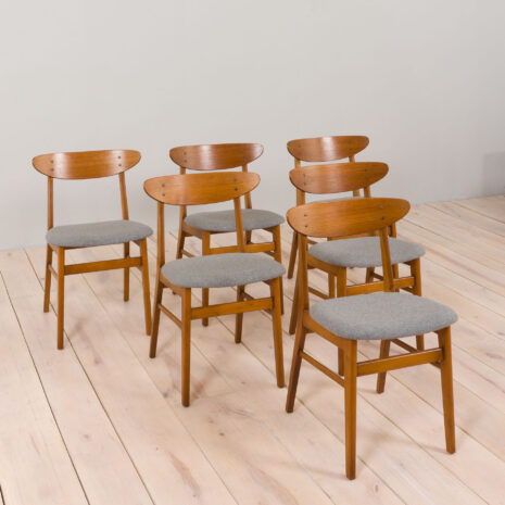 22374-Set-of-6-mid-century-modern-Farstrup-chairs-in-gray-wool-and-teak-1960s-3 Set of mid century modern Farstrup chairs in gray wool and teak s scaled