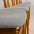 Set of mid century modern Farstrup chairs in gray wool and teak s scaled