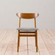 Set of mid century modern Farstrup chairs in gray wool and teak s scaled