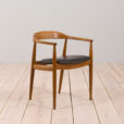 Illum Wilkkelso teak and black leather chair for Niels Eilersen Denmark s scaled