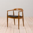 Illum Wilkkelso teak and black leather chair for Niels Eilersen Denmark s scaled