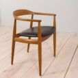 Illum Wilkkelso teak and black leather chair for Niels Eilersen Denmark s scaled