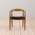 Illum Wilkkelso teak and black leather chair for Niels Eilersen Denmark s scaled