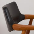 Danish mid century Solid Teak Armchair by Erik Kierkegaard in black leather s scaled