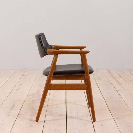 22387-Danish-mid-century-Solid-Teak-Armchair-by-Erik-Kierkegaard-in-black-leather-1960s-3 Danish mid century Solid Teak Armchair by Erik Kierkegaard in black leather s scaled