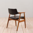 Danish mid century Solid Teak Armchair by Erik Kierkegaard in black leather s scaled