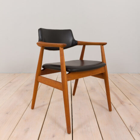 22387-Danish-mid-century-Solid-Teak-Armchair-by-Erik-Kierkegaard-in-black-leather-1960s-6 Danish mid century Solid Teak Armchair by Erik Kierkegaard in black leather s scaled