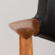 Danish mid century Solid Teak Armchair by Erik Kierkegaard in black leather s scaled