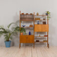 Scandinavian modular Wall Unit in Teak with Cabinets and shelves by Sven Andersen for Rival Brodrene Jatogs Norway s scaled