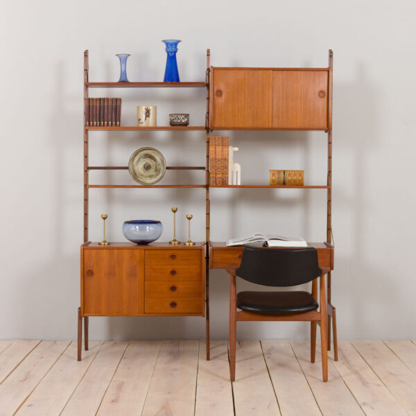 Scandinavian Free Standing Shelving System Ergo with floating desk By John Texmon And Einar Blindheim s  scaled