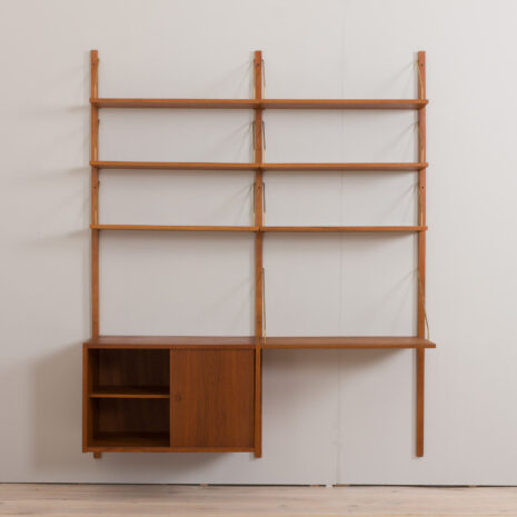 22400-Preben-Sorensen-two-bay-teak-wall-unit-with-desk-Denmark-1960s-6 Preben Sorensen two bay teak wall unit with desk Denmark s scaled
