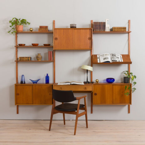 22408-Threebay-home-office-teak-wall-unit-in-Cadovius-Sorensen-style-with-a-desk-and-3-cabinets-and-modular-shelving-Denmark-1960s-1-1 Threebay home office teak wall unit in Cadovius Sorensen style with a desk and cabinets and modular shelving Denmark s scaled