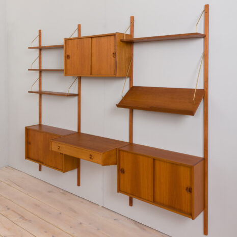 22408-Threebay-home-office-teak-wall-unit-in-Cadovius-Sorensen-style-with-a-desk-and-3-cabinets-and-modular-shelving-Denmark-1960s-10 Threebay home office teak wall unit in Cadovius Sorensen style with a desk and cabinets and modular shelving Denmark s scaled