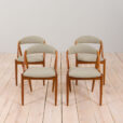 Set of Kai Kristiansen model in teak and gray wool s scaled