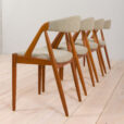 Set of Kai Kristiansen model in teak and gray wool s scaled