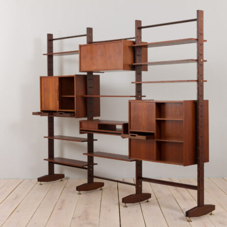 22428-Italian-threebay-freestanding-teak-wallunit-10 Italian threebay freestanding teak wallunit scaled