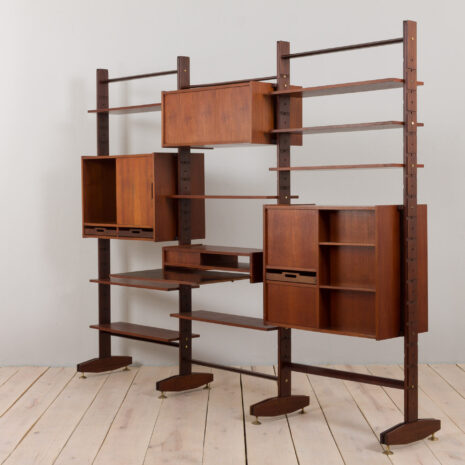 22428-Italian-threebay-freestanding-teak-wallunit-11 Italian threebay freestanding teak wallunit scaled