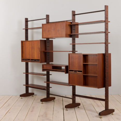 22428-Italian-threebay-freestanding-teak-wallunit-12 Italian threebay freestanding teak wallunit scaled