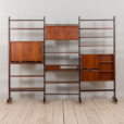 Italian threebay freestanding teak wallunit scaled