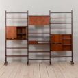 Italian threebay freestanding teak wallunit scaled