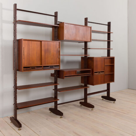 22428-Italian-threebay-freestanding-teak-wallunit-17 Italian threebay freestanding teak wallunit scaled