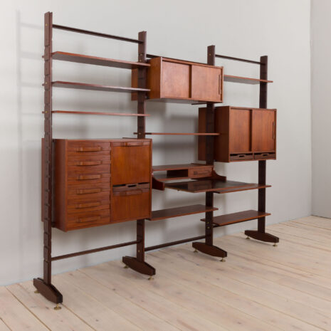 22428-Italian-threebay-freestanding-teak-wallunit-19 Italian threebay freestanding teak wallunit scaled