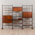 Italian threebay freestanding teak wallunit scaled