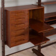 Italian threebay freestanding teak wallunit scaled