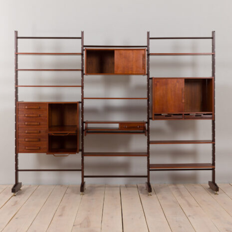 22428-Italian-threebay-freestanding-teak-wallunit-4 Italian threebay freestanding teak wallunit scaled