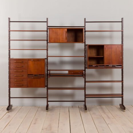 22428-Italian-threebay-freestanding-teak-wallunit-5 Italian threebay freestanding teak wallunit scaled