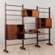 Italian threebay freestanding teak wallunit scaled