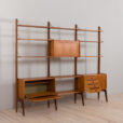 Three Bay Ergo Wall Unit in teak w